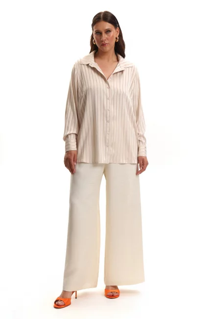 Блузка из поливискозы с акцентными полосками