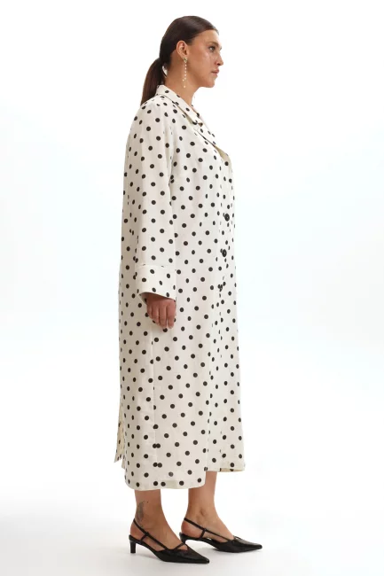 Плащ накидка изо льна с принтом