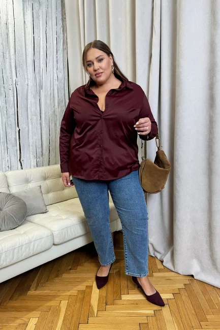 Рубашка Кос бордовый