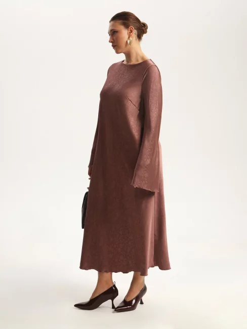 Платье из шелка с принтом и подкладкой