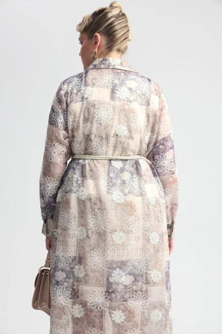 Платье с разрезами из тенселя с пайетками