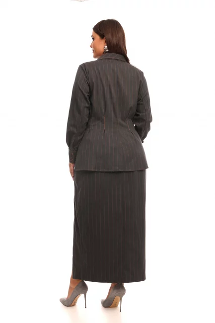 Рубашка с защипами и принтом полоска