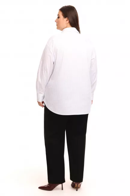 Базовая рубашка relaxed fit в полоску Базовая рубашка relaxed fit в полоску