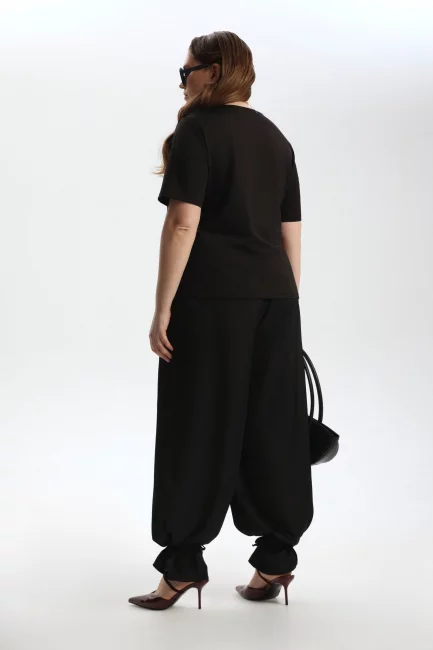 Брюки палаццо из шелка с застежкой энкл тай