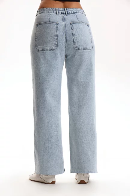 Палаццо бэгги из денима купить на фигуру плюс сайз в магазине женской одежды больших размеров