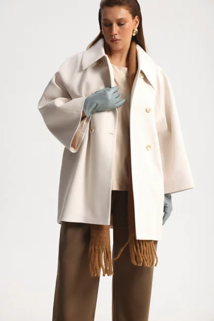 Полупальто реглан с  принтом хэрингбон