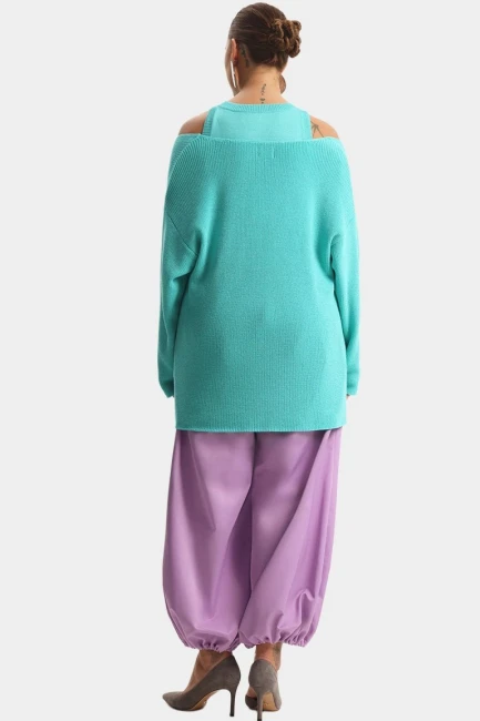 Комплект из вязаного трикотажа майка и пуловер – фото – Plus Size 50–64 – Моно-Стиль
