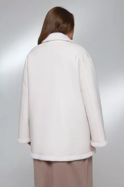 Куртка дубленка из мериноса и экокожи наппа