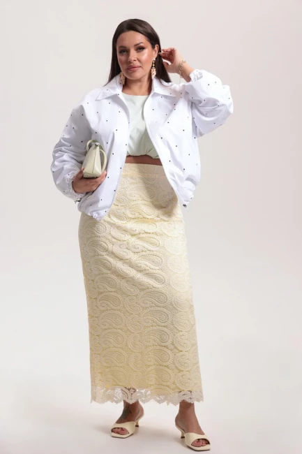 Бомбер с принтом горох – фото – Plus Size 50–64 – Моно-Стиль