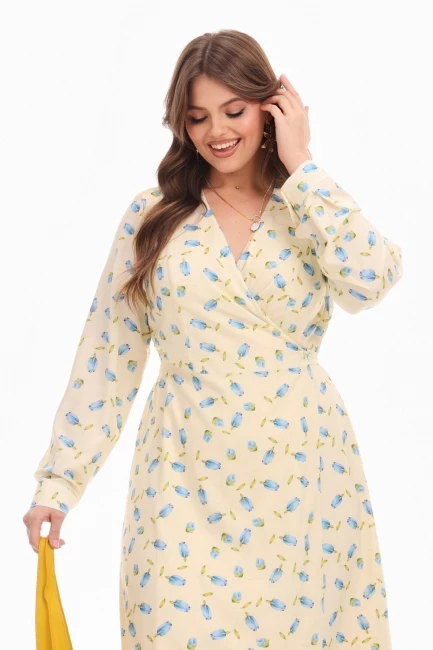 Платье на запáхе с принтом