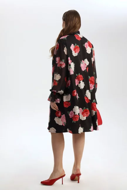 Платье трапеция с шифоновым рукавом на рост 162