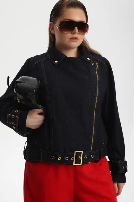 Косуха из денима на подкладке