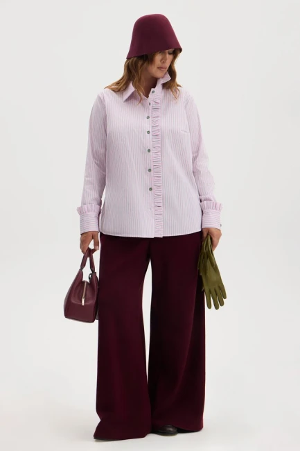 Блузка из хлопка в полоску – фото – Plus Size 50–64 – Моно-Стиль