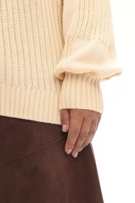 Джемпер relax fit с рукавом фонарик