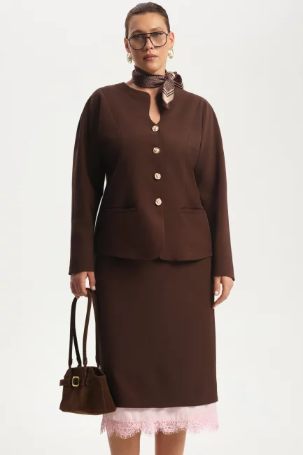 Юбка карандаш с подкладкой и кружевом