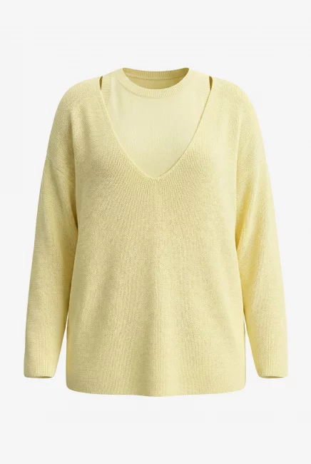 Комплект пуловер и топ из вязаного трикотажа