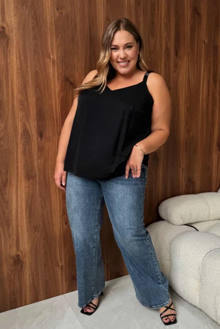 Топ Карла черный – фото – Plus Size 50–64 – Моно-Стиль