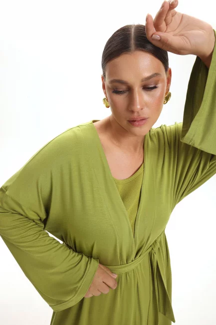 Кардиган накидка из модала с поясом