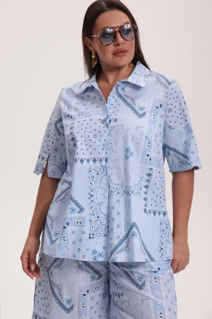 Блузка с принтом пейсли – фото – Plus Size 50–64 – Моно-Стиль