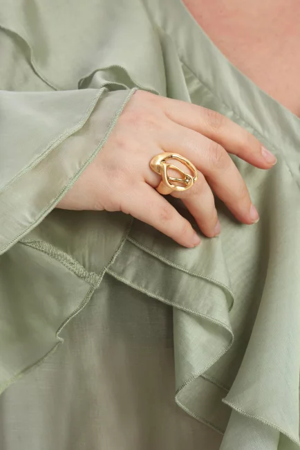 Кольцо золотое кофе