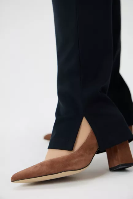 Брюки сигареты полной длины с разрезом