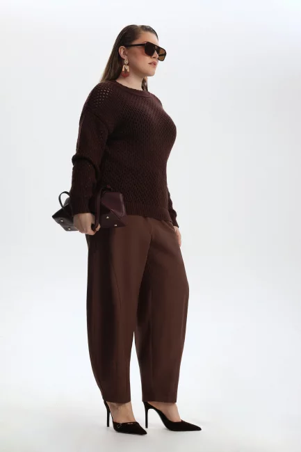 Джемпер сетка шоколадного цвета