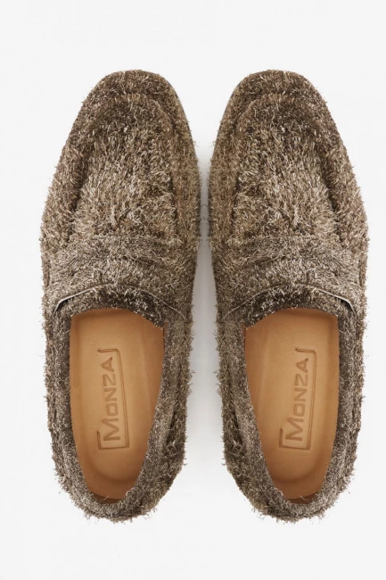 Пенни лоферы из замши с флуфи эффектом