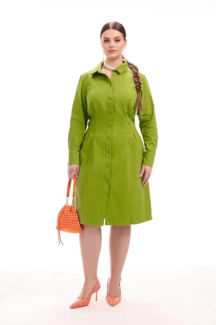 Платье с защипами из хлопка