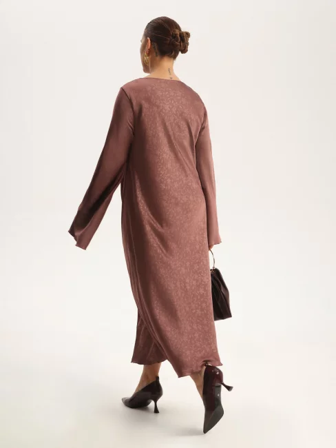 Платье из шелка с принтом и подкладкой