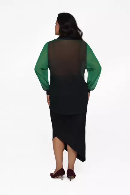 Базовая однотонная Юбка с асимметричным низом на шелковой подкладке большого размера купить