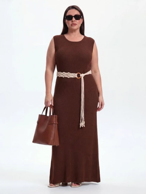 Платье майка из рельефного трикотажа – фото – Plus Size 50–64 – Моно-Стиль