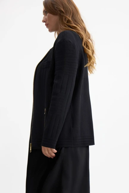 Жакет из плотного трикотажа с молниями – фото – Plus Size 50–64 – Моно-Стиль
