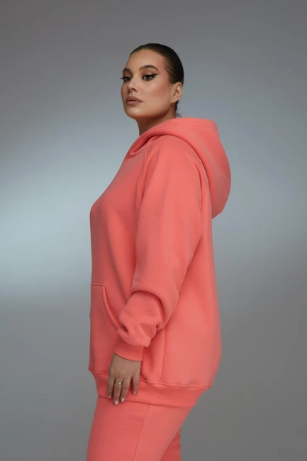Розовое худи  relaxed fit с утеплителем