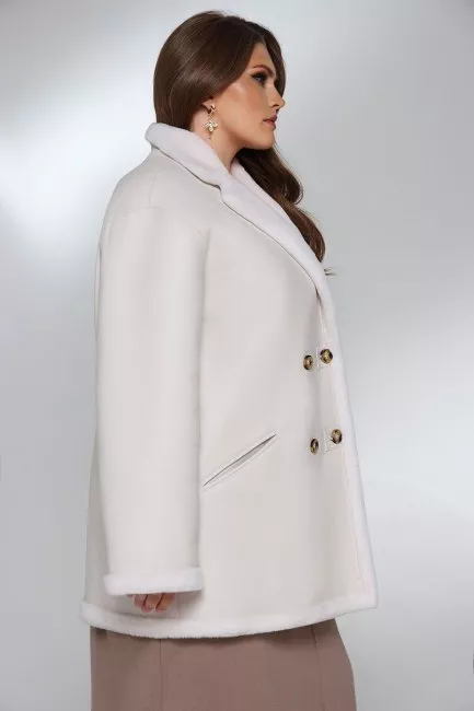 Куртка дубленка из мериноса и экокожи наппа