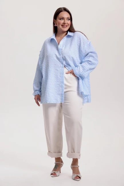 Джинсы бананы из облегченного денима – фото – Plus Size 50–64 – Моно-Стиль