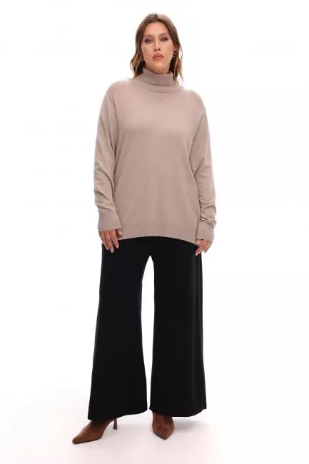 Черные палаццо из джерси на пышную фигуру