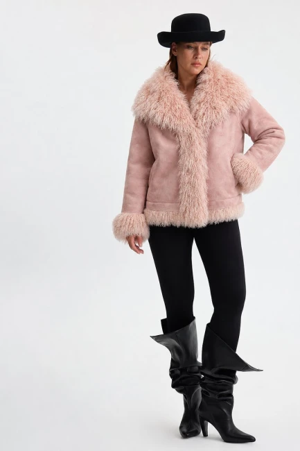 Полушубок двустороний популай – фото – Plus Size 50–64 – Моно-Стиль