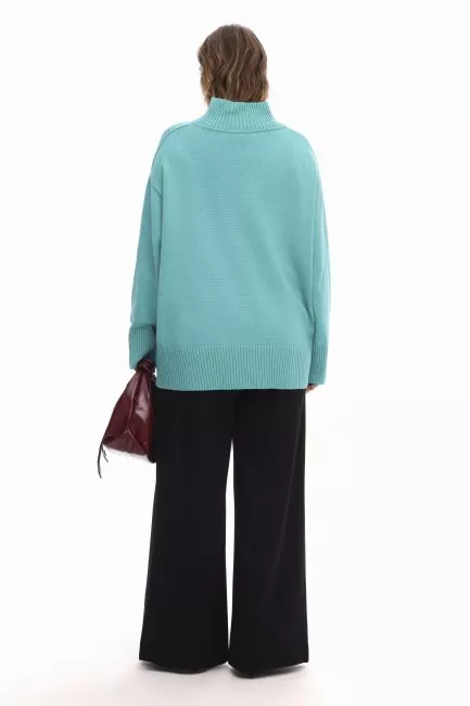 Черные палаццо из джерси на пышную фигуру