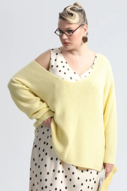 Комплект пуловер и топ из вязаного трикотажа