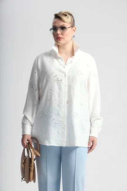 Блузка из поливискозы с органзой