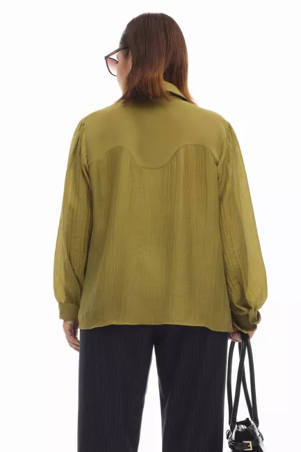 Блузка комбинированная из тенселя и вискозного шелка