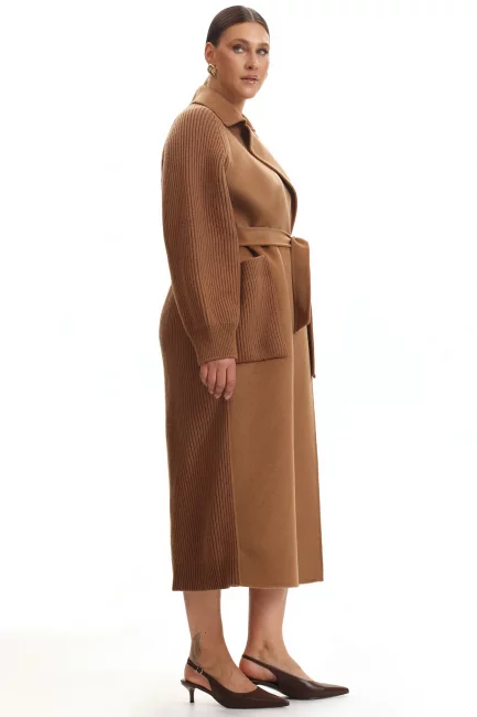 Комбинированное пальто с добавлением кашемира