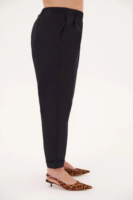 Брюки из смесового хлопка с подворотом