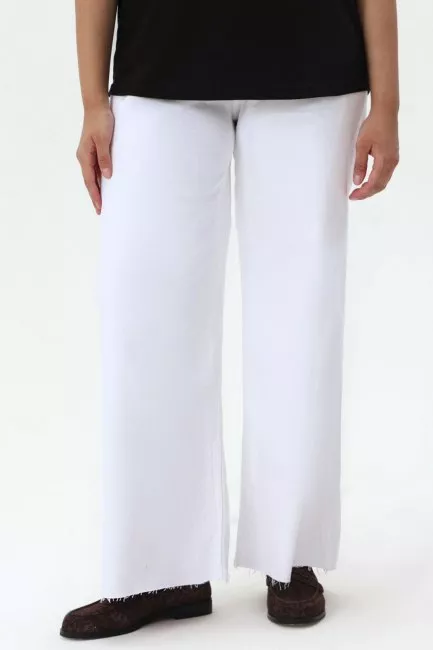 Джинсы палаццо бэгги белого цвета