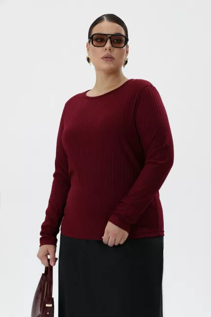 Лонгслив лапша в оттенке бордо