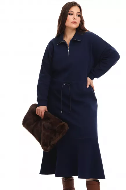 Платье худи халф зип без капюшона