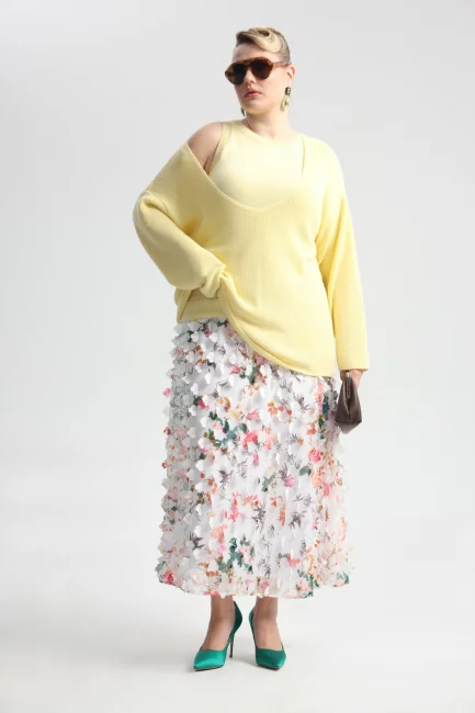 Юбка из шифона с эффектом 3Д