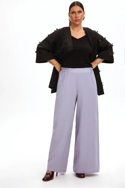 Брюки палаццо из муслина – фото – Plus Size 50–64 – Моно-Стиль