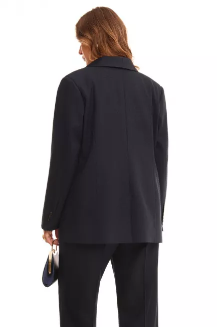 Жакет с шелковыми лацканами в стиле смокинга