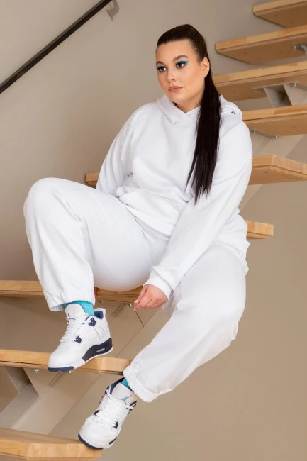 белые джоггеры из хлопка